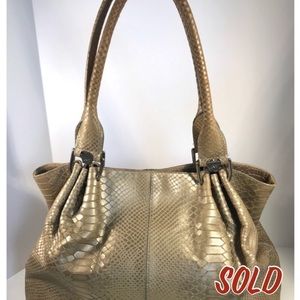 Jones New York Leather Snake Print Handbag/Purse